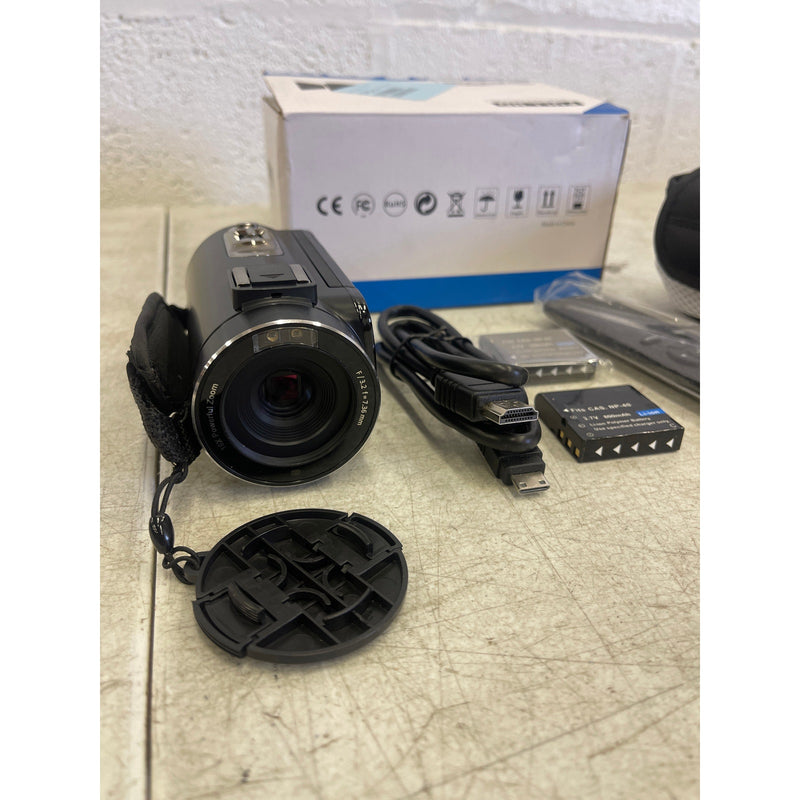 ACTITOP Video Camera FHD 1080P 30FPS 36MP 16X with Case & Remote - Black