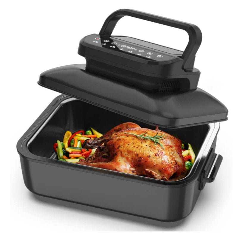 Geek Chef Air Fryer Lid & Electric Indoor Grill Combo, 7-in-1 Air Fryer Oven