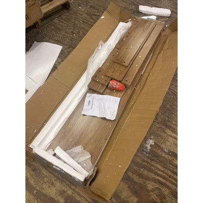 Tribesigns 63" Long Console Table Farmhouse Wooden Sofa Table Brown, READ