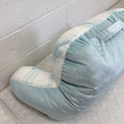 UGG Plush Backrest Pillow, 34"W x 18"H, Reading Pillow Soft - Blue Plaid Design