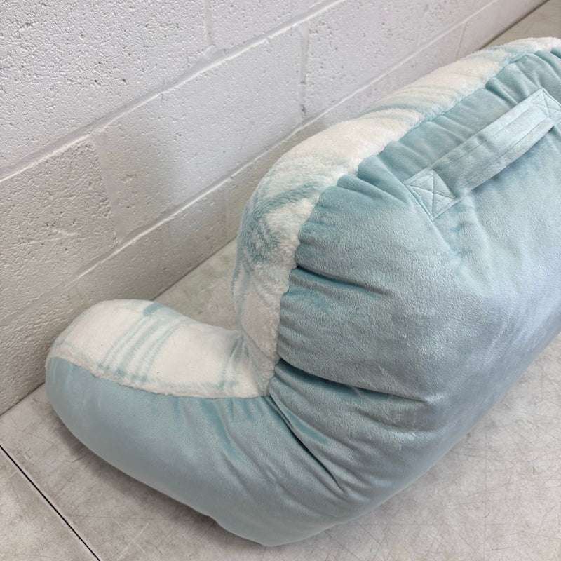 UGG Plush Backrest Pillow, 34"W x 18"H, Reading Pillow Soft - Blue Plaid Design