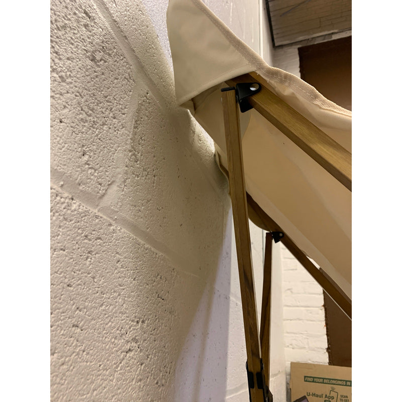 Silla de camping plegable de 86 cm con funda de transporte, estructura de madera y metal, color tostado. VER DETALLES