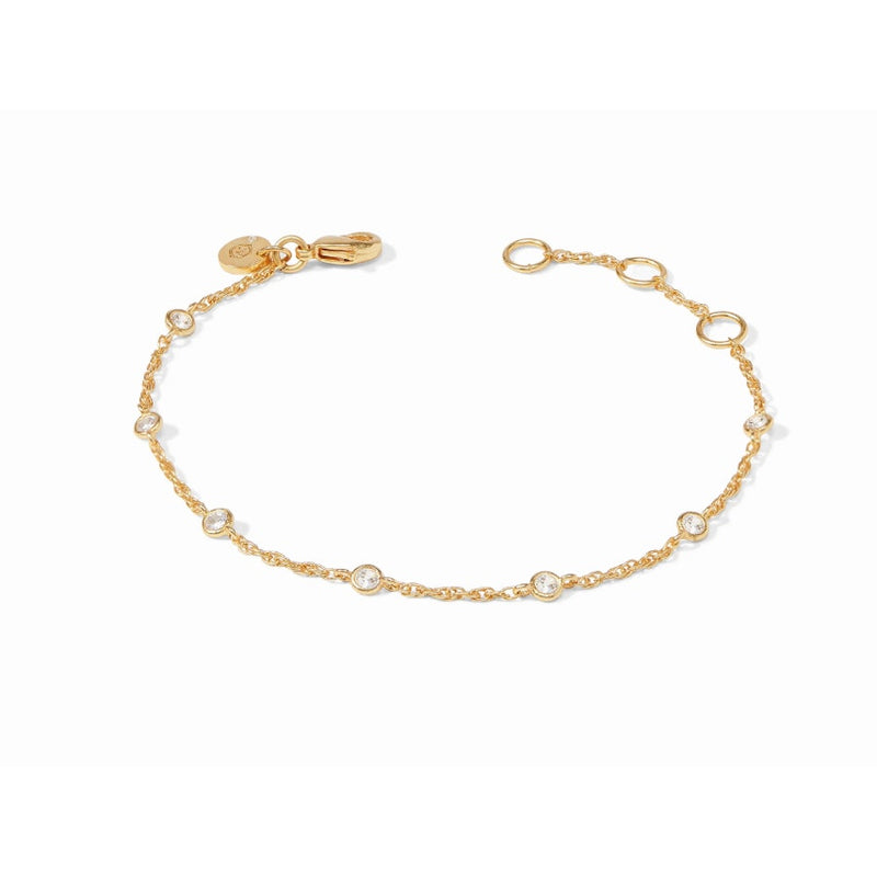 Julie Vos Celeste Delicate Bracelet, 24K Gold Plated, Cubic Zirconia, Adjustable