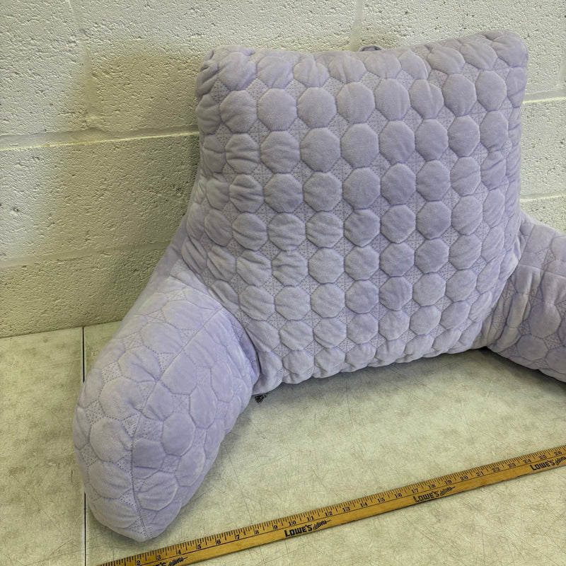 Soft Plush Backrest Pillow, 36"W x 20"H, Reading Pillow - Purple w Circle Design