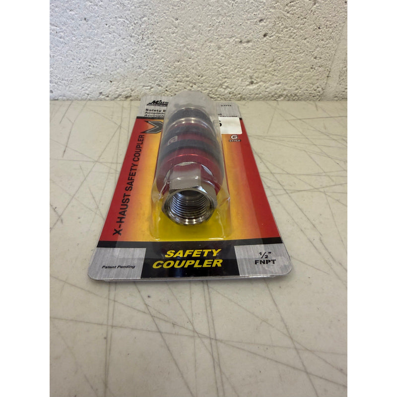 Milton 2 In 1 Safety Exhaust Coupler 1/2in FNPT x 1/2in Body Flow, G Style
