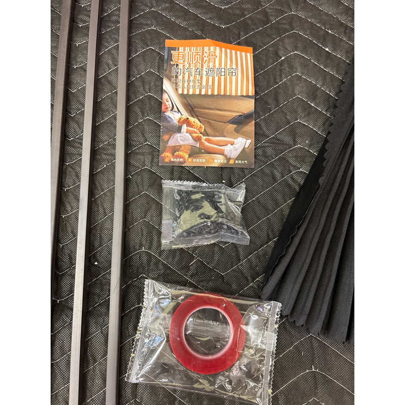 4-Piece Car Window Shade Side Sun Curtain Magentic, Privacy Front&Back, Black