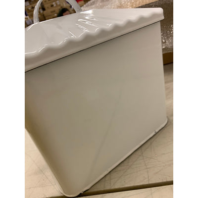 Audrey's White Enamelware Bread Box With Lid, Metal 11 X 14 x 9"
