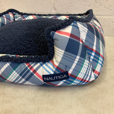 Nautica Rectangle Pet Bed 24" x 22" x 8" Dog Bed Plaid Multicolor Design - Small