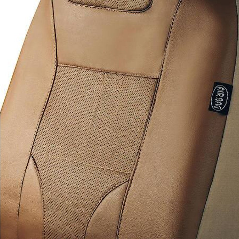 1-PACK AutoCraft Car/SUV Seat Cover Tan PU Leather Universal Fit, High Back