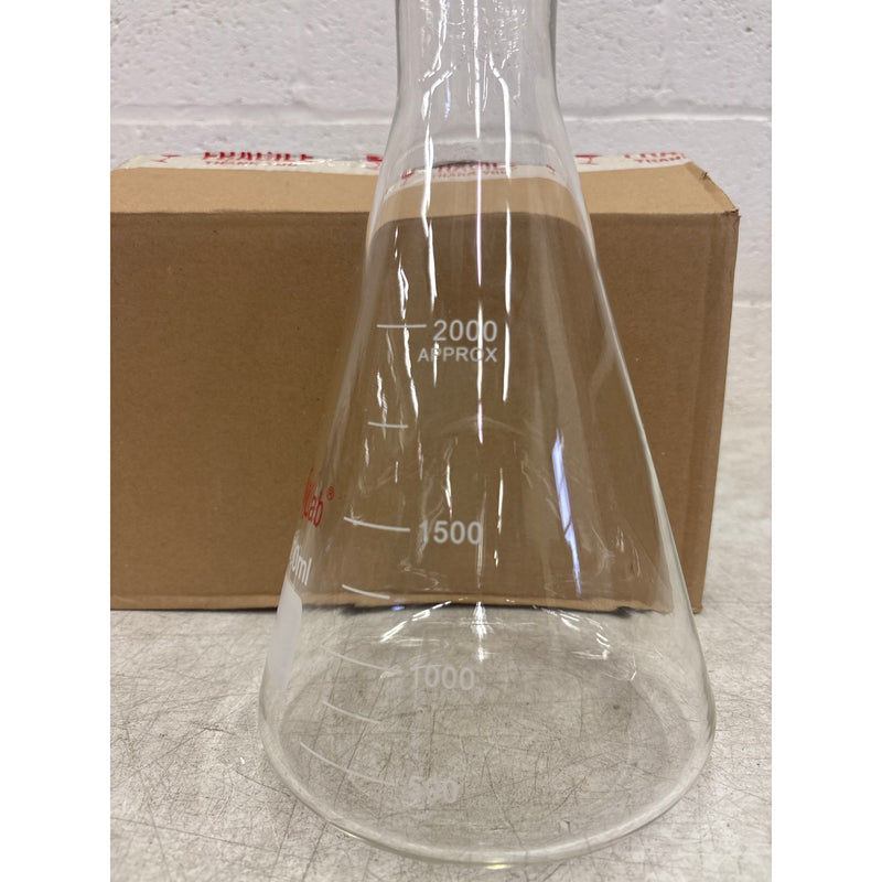 Stonylab Narrow Mouth Erlenmeyer Flask 2000 ml, Science Class Borosilicate Glass