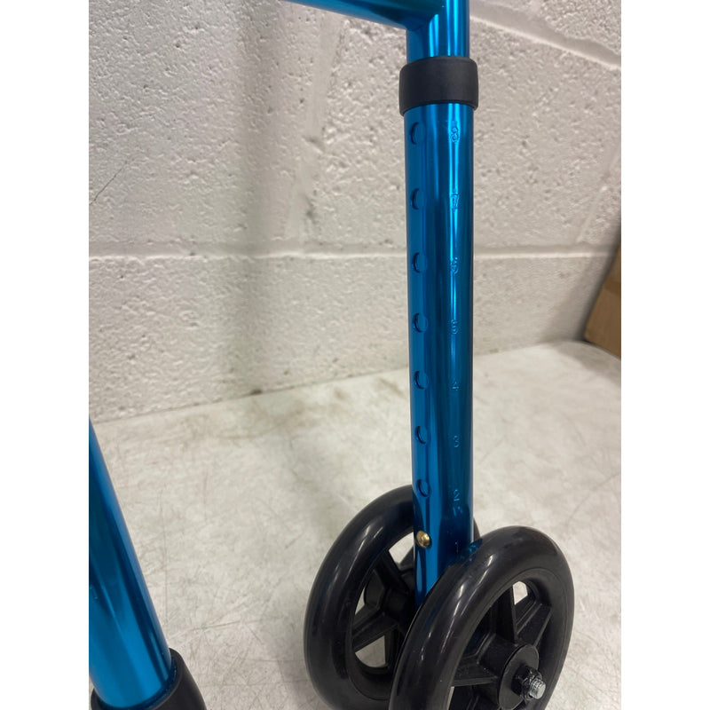 22" Wide Mobility Walker with Front Wheels, Height Adjustable - Blue / Black