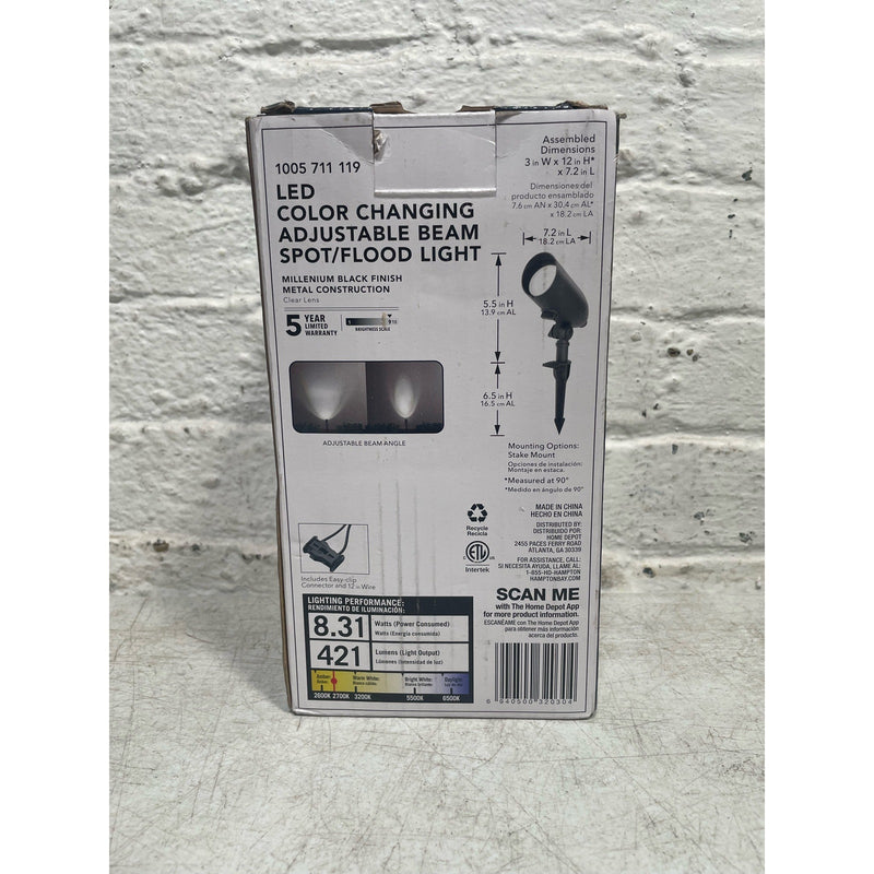 Foco LED para exteriores Hampton Bay, equivalente a 50 W, baja tensión, color negro