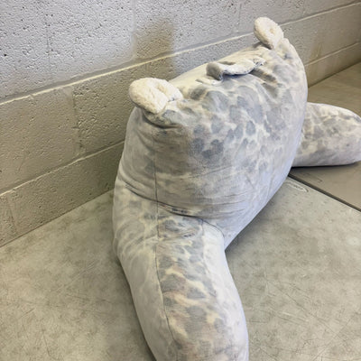 UGG Plush Backrest Pillow, 36"Wx17"H Reading Pillow White w Faded Cheetah Design