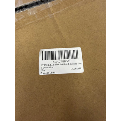 CCINEE 5.9ft Pink Artificial Christmas Garland, Battery Operated w LED lights