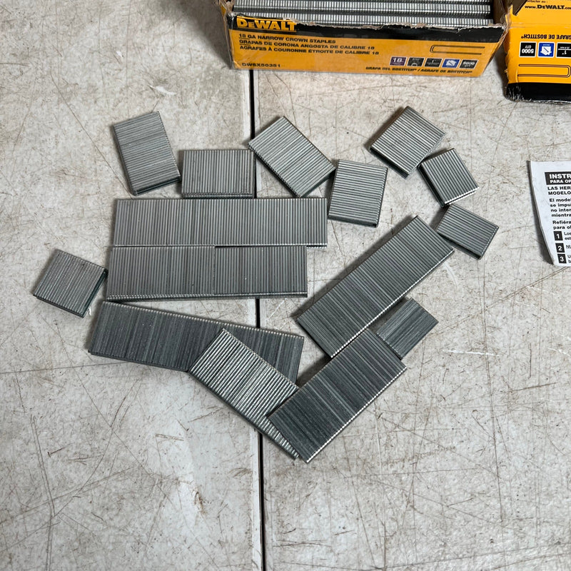 Dewalt 1 in. Leg x 7/32 in. 18-Gauge Crown Glue Collated Steel Staples, 5,000pcs