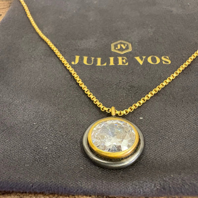 Julie Vos Tribeca Delicate Necklace, 24K Gold Plated, Adjustable Cubic Zirconia