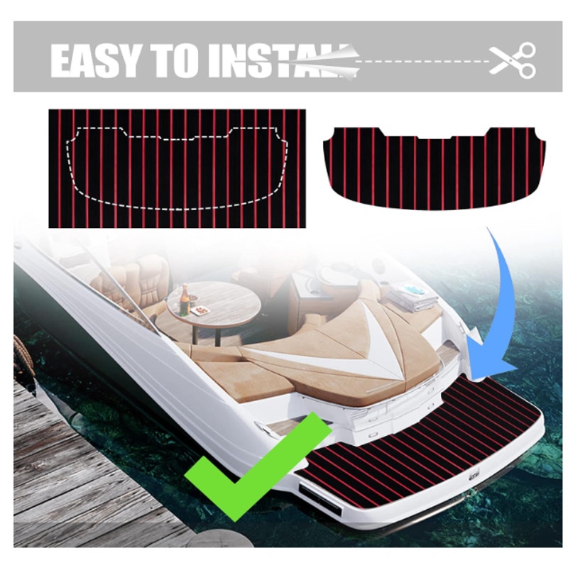 Fullfire EVA Foam Boat Flooring Faux Teak Boat Decking Self-Adhesive 94x47"