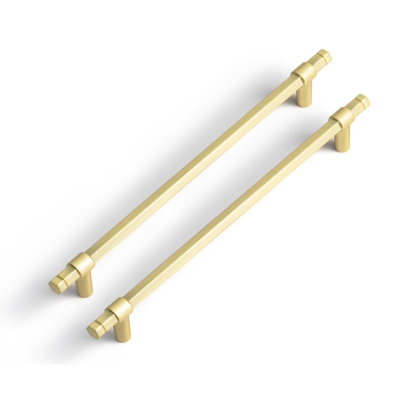 6-Pack Goo-Ki 7-1/2" Hole Center Cabinet Pulls Light Brushed Brass, Hardware