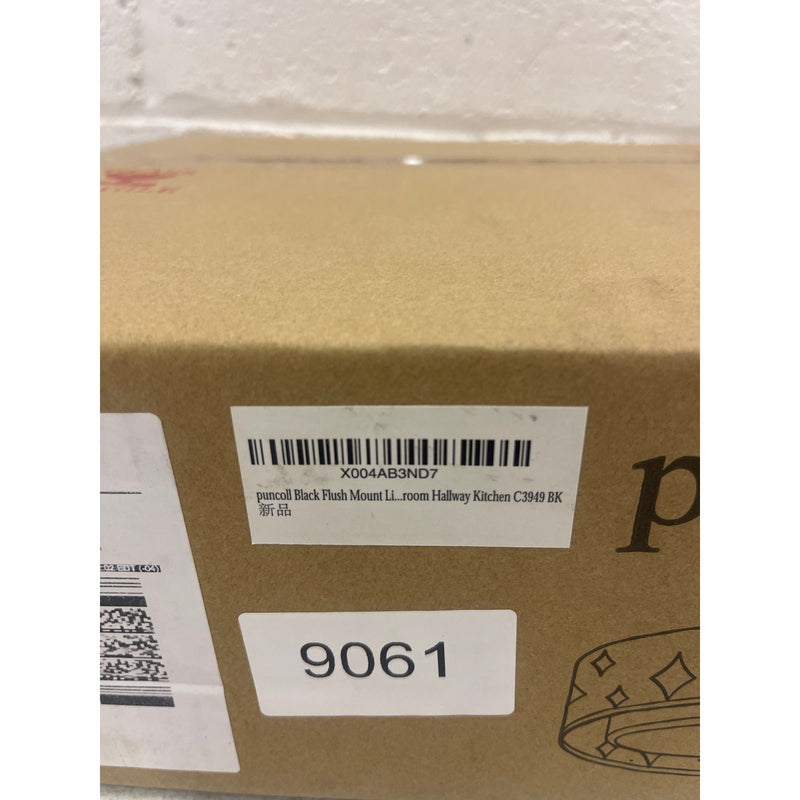 Puncoll Black Flush Mount Light Fixture - 13-inch Ceiling Lights 3000K -C3949 BK