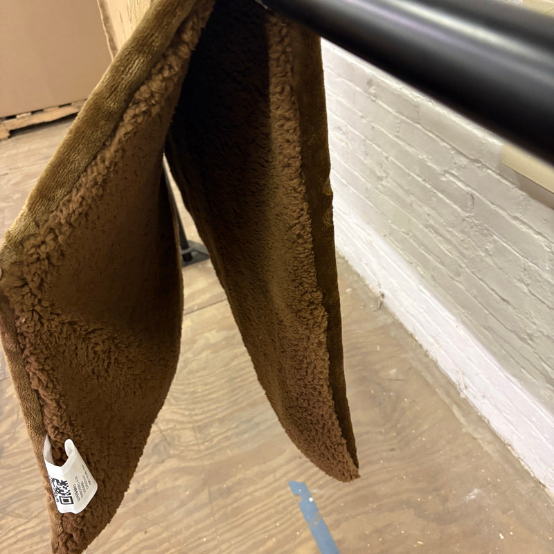 Ugg Dog Blanket 40" x 50" Paw Print Design Dual Sided Fluffy & Soft Side - Brown