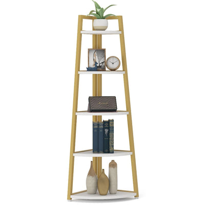 Tribesigns 5-Tier Corner Shelf, 70" Tall Corner Ladder Shelf Small Bookshelf