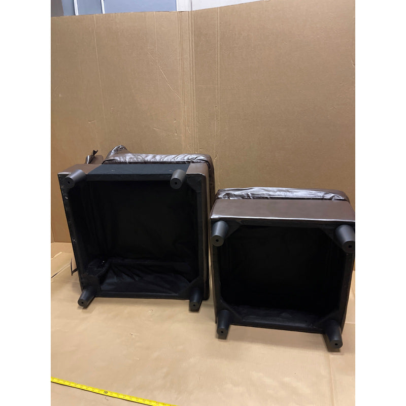 31 x 31 x 26" Leather Chair with Ottoman Footrest, Living Room Furniture, Brown