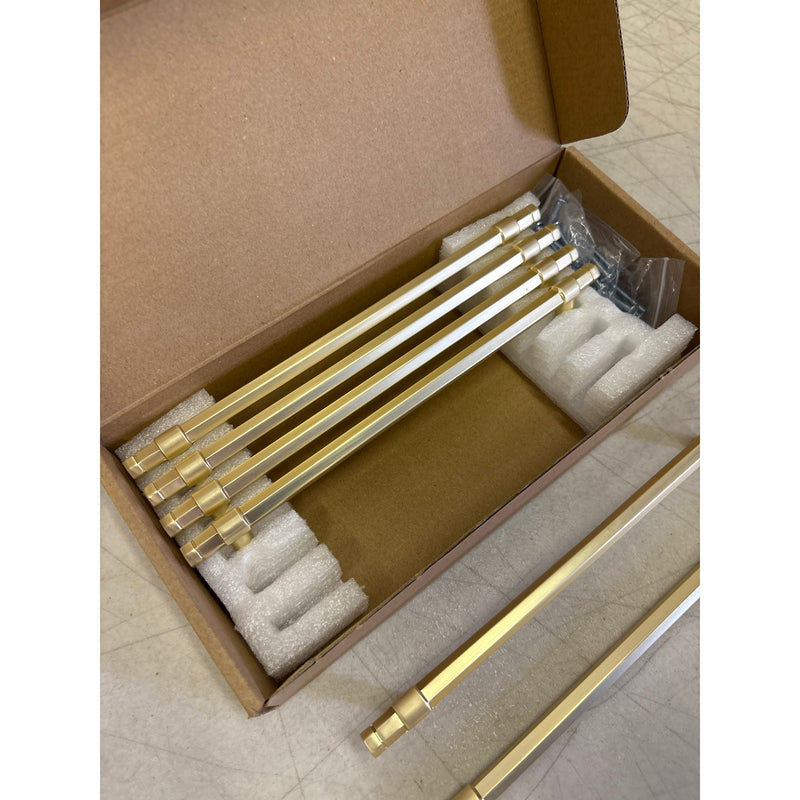 6-Pack Goo-Ki 7-1/2" Hole Center Cabinet Pulls Light Brushed Brass, Hardware