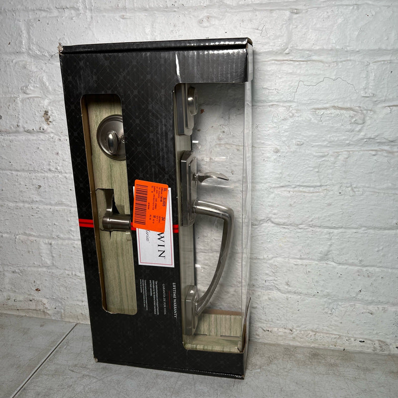 Baldwin Prestige Nautica Satin Nickel Door Handleset with Tobin Door Handle