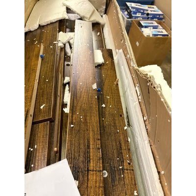 Tribesigns 63" Console Table, Farmhouse Wooden Sofa Table, Brown, Missing Screws