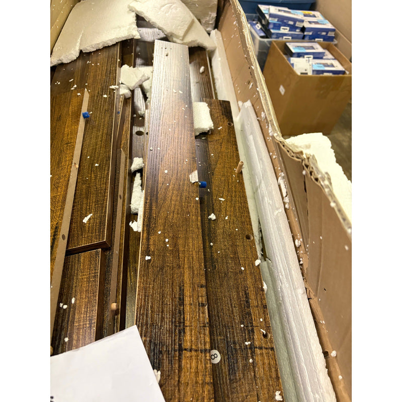 Tribesigns 63" Console Table, Farmhouse Wooden Sofa Table, Brown, Missing Screws