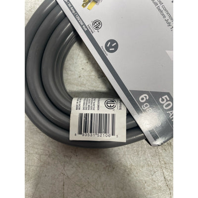 HDX 6 ft 6/3 50 Amp 3-Prong Range Power Cord, Grey, Indoor, Max Temperature 140F