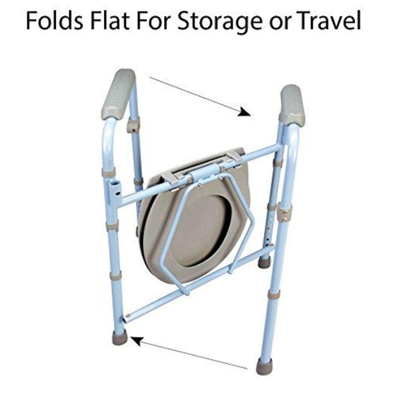 Carex 3-in-1 Folding Bedside Commode Raised Toilet Seat Portable Toilet 300 lbs