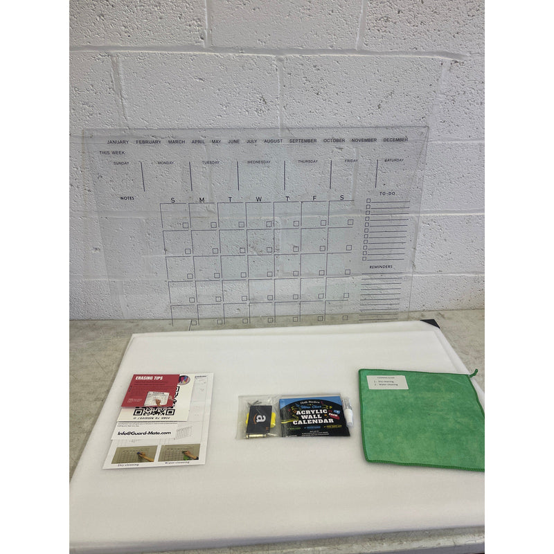 36" x 24" MONTH Calendar w Notes Dry-Erase Board Wall-Mount with Markers