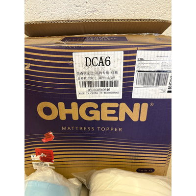 OhGeni Cooling 4-in Dual Layer Twin-XL Mattress Topper, College Dorm / Apartment