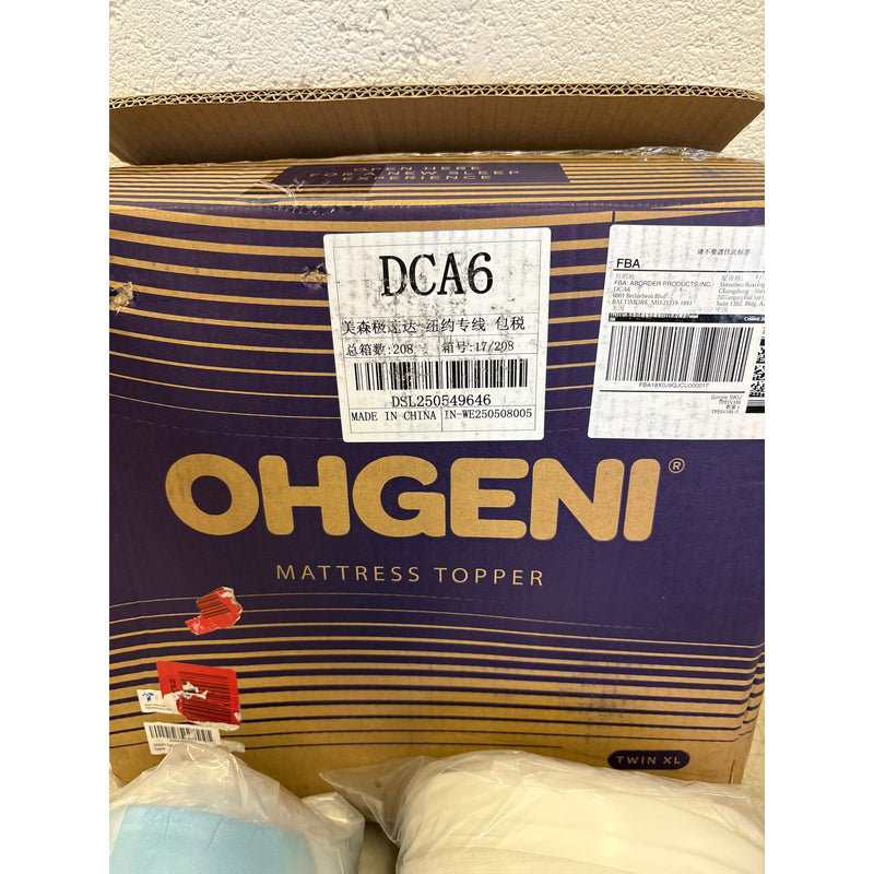 OhGeni Cooling 4-in Dual Layer Twin-XL Mattress Topper, College Dorm / Apartment