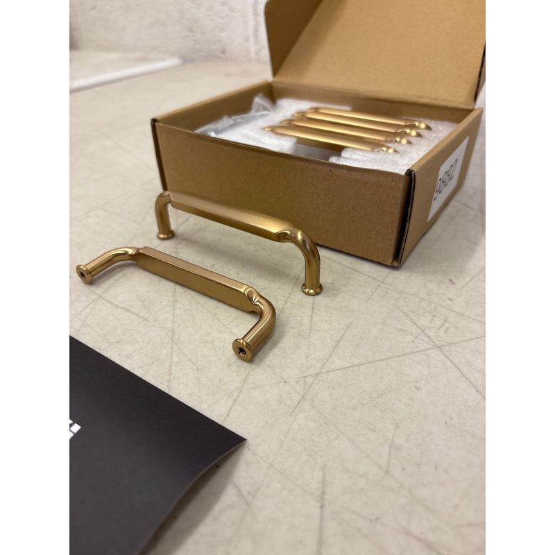 6-Pack Goo-Ki Champagne Bronze Drawer Handles 3-3/4" Hole Centers Straight Pull