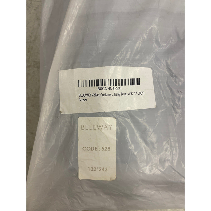 Set-of-2 BLUEWAY Velvet Curtains Luxury Home Blackout Drapes Navy Blue 52" x 96"