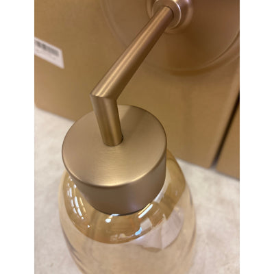 Pack-of-2 Vcozar Glass Wall Lamps, Round Base Modern Amber Wall Sconce