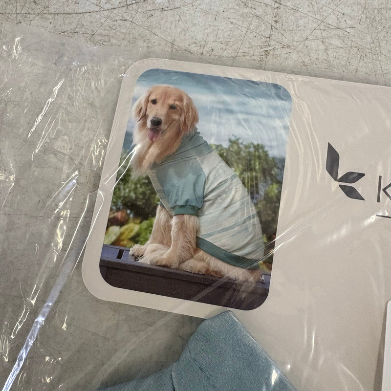 Koolaburra by UGG Pet Hooded Sweatshirt Dog Jacket- 20-21" Collar, Aqua - XL