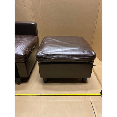 31 x 31 x 26" Leather Chair with Ottoman Footrest, Living Room Furniture, Brown