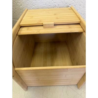 DYNAMI Bamboo Rice Dry Storage Box with Sliding Lid & Measuring Cup, Wood Color