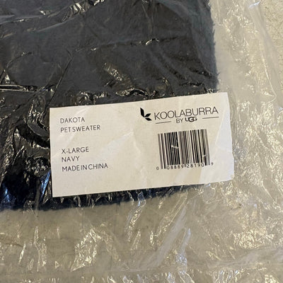 Koolaburra by UGG Pet Fuzzy Dakota Dog Sweater- 20-21" Collar Blue / White - XL