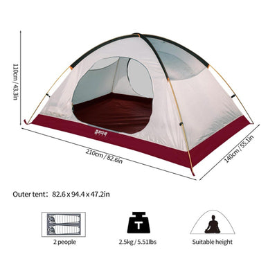 Himalaya 2/3 Person All Season Tent Waterproof, Windproof, Lightweight, OffWhite