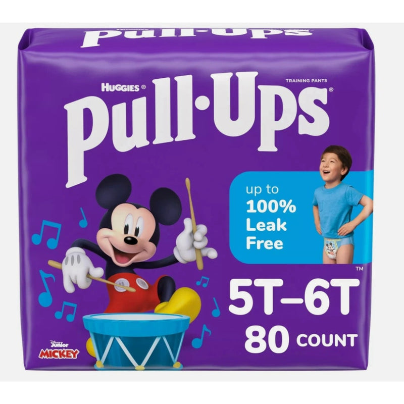80-Count Huggies Pull-Ups Boys Leak Potty Training Pants 5T-6T 46 lbs