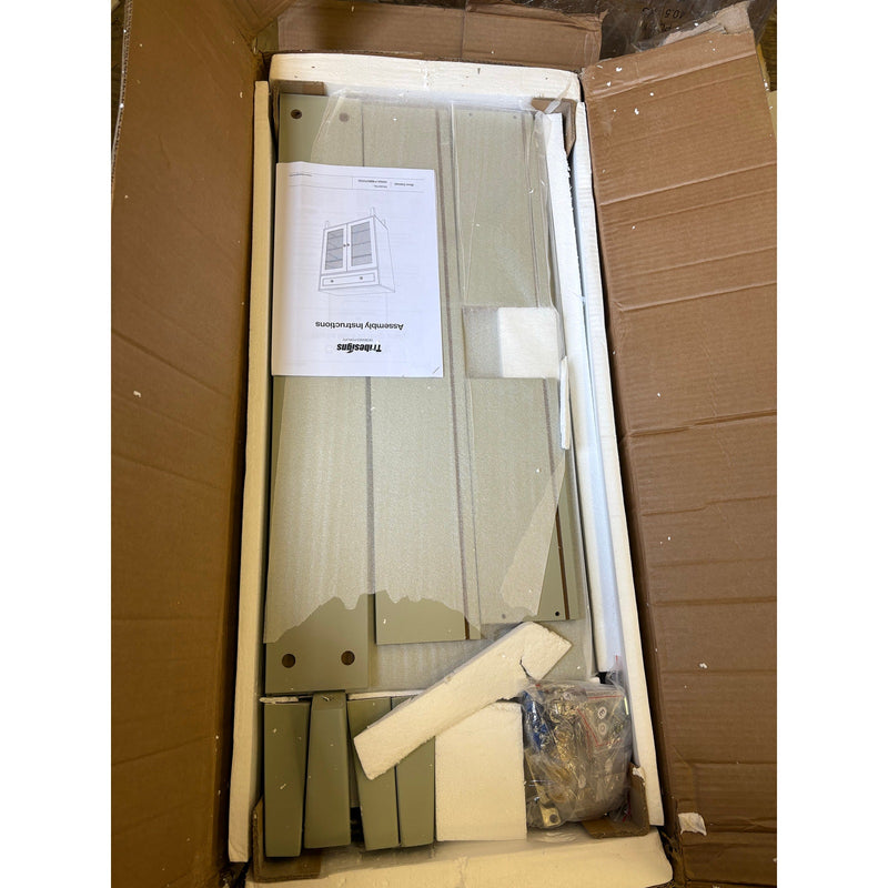 Tribesigns Storage Floor Cabinet w 2-Doors, 6-Shelf, 1-Drawer, Mint Green