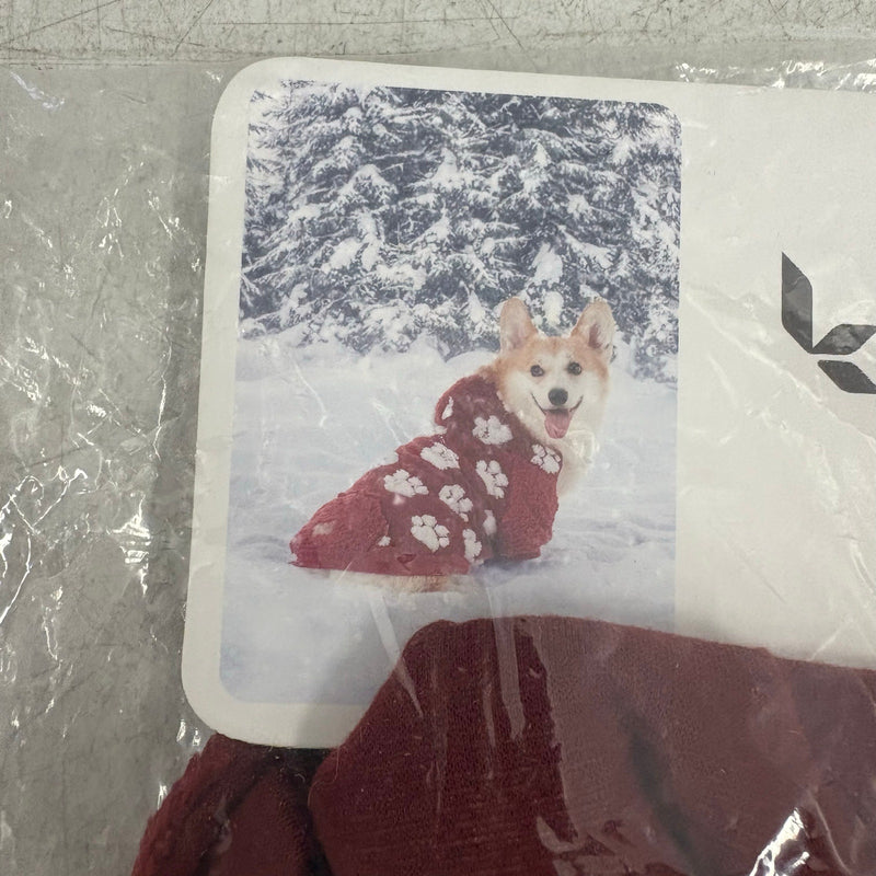 Koolaburra by UGG Pet Maggie Paw Hoodie Dog Jacket w Hood 20-21" Collar, Red XL