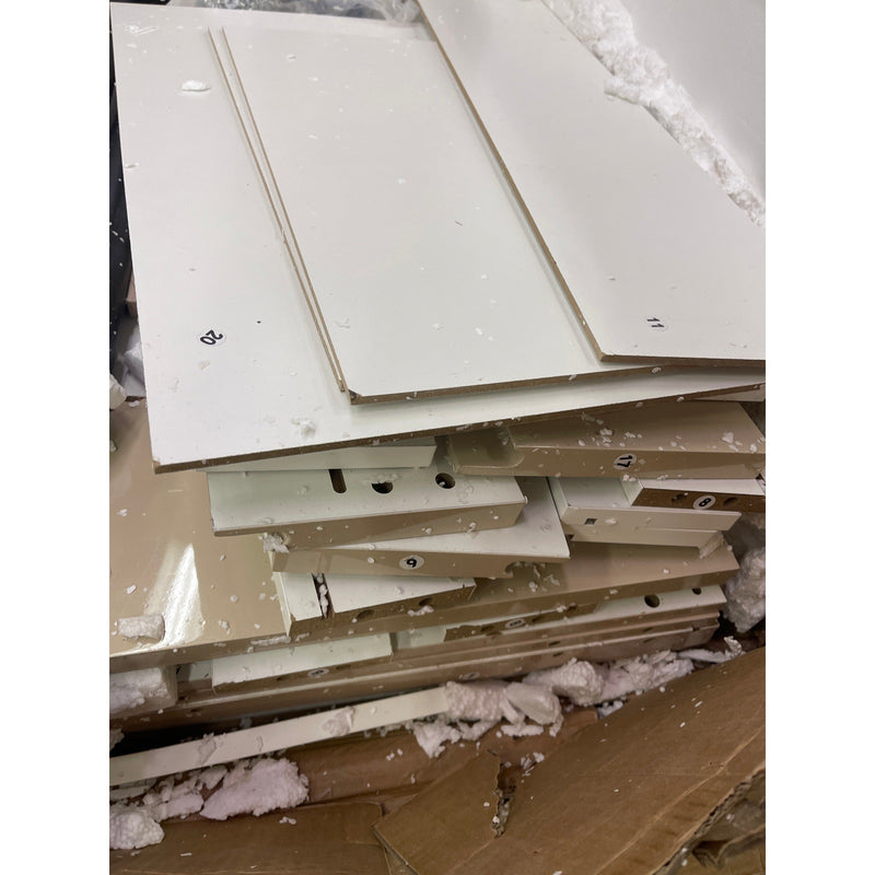 Tribesigns Modern Computer Desk Office Desk w 5 Storage Drawers White 55" W READ