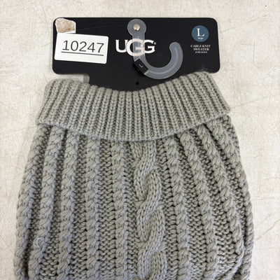 UGG Pet-Classic Cable Knit Dog Sweater w Sleeves Size Large 14-16" Collar - Gray