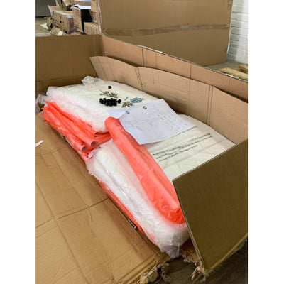 Set-of-4 Tryton Dining Chairs White Leather Stainless Steel Legs, Missing Hardware