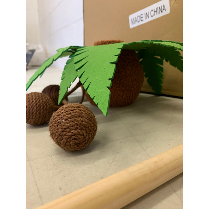 Coconut Tree Cat Tree Tower Kitten Scratching Post with Hammock and Hanging Ball